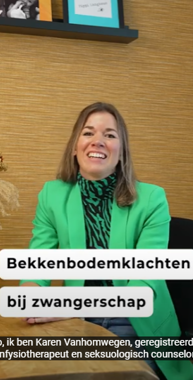 Bekkenbodemklachten bij zwangerschap bekkenfysiotherapeut Karen Vanhomwegen